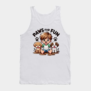 "Playtime Pals - Joyful Days with Furry Friends" Tank Top